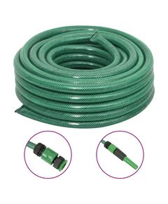 Furtun de grădină cu set de racorduri, verde, 0,9", 20 m, pvc