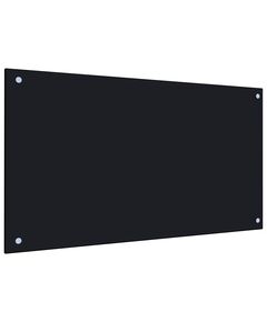 Panou antistropi de bucătărie, negru 90x50 cm sticlă securizată