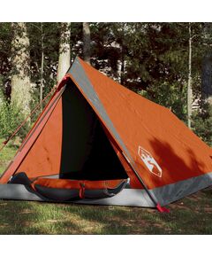 Cort camping 2 pers. gri/portocaliu 200x120x88/62cm tafta 185t