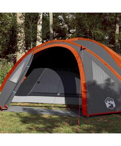 Cort camping 4 persoane gri/portocaliu 300x250x132cm tafta 185t