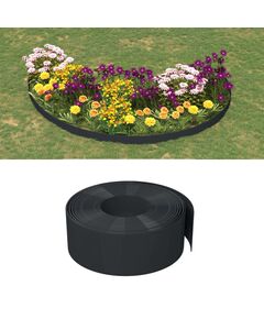 Borduri de grădină, 4 buc, negru, 10 m 20 cm, polietilenă