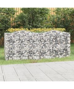 Strat înălțat cu gabion arcuit, 200x50x100 cm, fier galvanizat