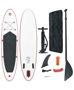 Set placă stand up paddle sup surf gonflabilă, roșu și alb