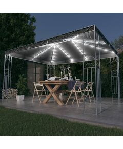 Pavilion cu șir de lumini led, antracit, 400x300 cm