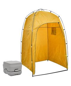 Toaletă portabilă de camping cu cort, 10+10 l