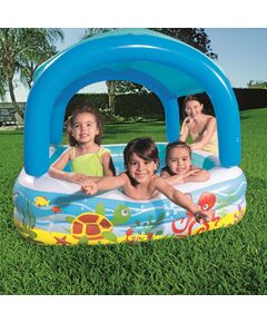 Bestway piscină de joacă cu baldachin, albastru, 140x140x114 cm, 52192