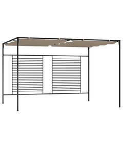 Pavilion grădină, acoperiș retractabil gri taupe 3x4x2,3 m 180 g/m²