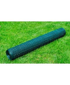 Plasă de sârmă găini, verde, 25 x 1 m, oțel galvanizat cu pvc