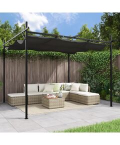 Pergola cu acoperiș retractabil, antracit, 295x292x230 cm