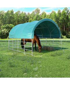 Cort pentru animale, verde, 3,7x3,7 m, pvc