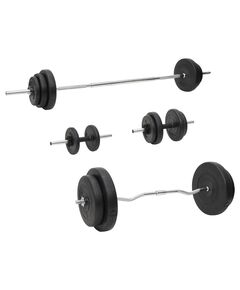 Set de halteră și gantere cu plăci de greutate, 90 kg