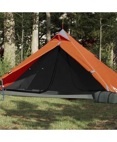 Cort camping 1 persoane gri/portocaliu 255x153x130cm tafta 185t