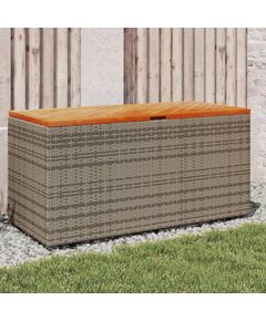 Ladă depozitare grădină gri 110x50x54 cm lemn acacia poliratan