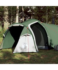 Cort de camping 3 persoane, verde, 370x185x116 cm, tafta 185t