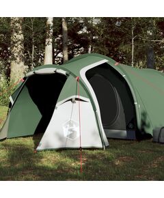 Cort de camping 4 persoane, verde, 360x140x105 cm, tafta 185t