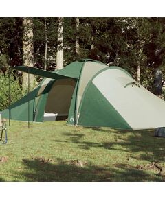 Cort de camping 6 persoane, verde, 576x238x193 cm, tafta 185t