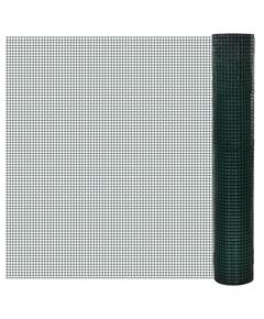 Plasă de sârmă găini, verde, 10 x 1 m, oțel galvanizat cu pvc