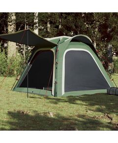 Cort de camping 4 persoane, verde, 240x221x160 cm, tafta 185t