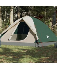 Cort de camping 6 persoane verde, 348x340x190 cm, tafta 190t