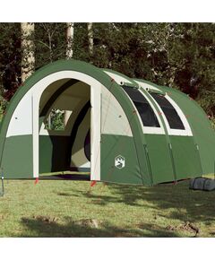 Cort de camping 4 persoane, verde, 483x340x193 cm, tafta 185t