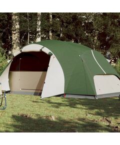 Cort de camping 8 persoane verde, 360x430x195 cm, tafta 190t