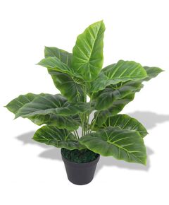 Plantă artificială taro cu ghiveci, 45 cm, verde