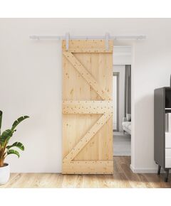 Ușă glisantă cu set de feronerie 80x210 cm, lemn masiv de pin