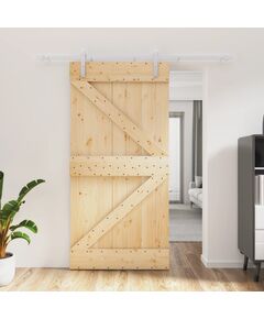 Ușă glisantă cu set feronerie, 100x210 cm, lemn masiv de pin