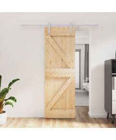 Ușă glisantă cu set de feronerie 70x210 cm, lemn masiv de pin