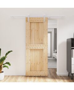 Ușă glisantă cu set de feronerie 80x210 cm, lemn masiv de pin