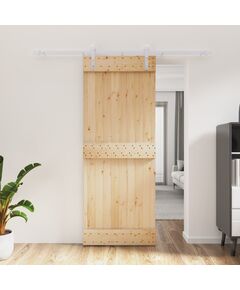 Ușă glisantă cu set de feronerie 80x210 cm, lemn masiv de pin