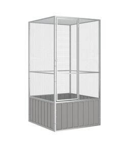 Colivie pentru păsări gri 111x107x211,5 cm oțel galvanizat