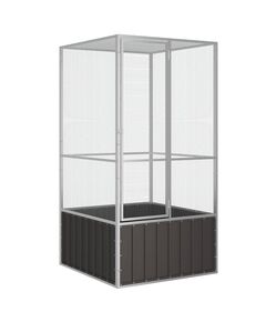 Colivie pentru păsări antracit 111x107x211,5 cm oțel galvanizat