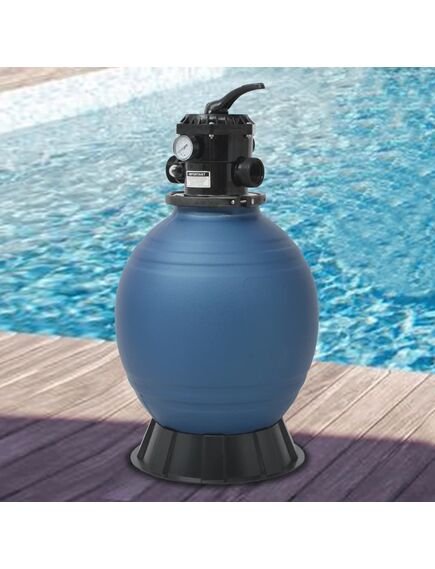 Filtru cu nisip pentru piscină supapă 6 poziții albastru 460 mm