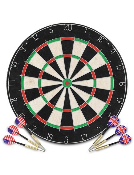 Placă de darts profesională cu 6 săgeți, sisal