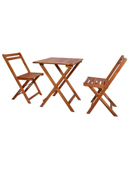 Set mobilier bistro pliabil, 3 piese, lemn masiv de acacia