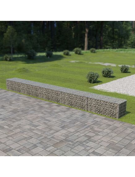 Gabion perete cu capace, 600 x 50 x 50 cm, oțel galvanizat