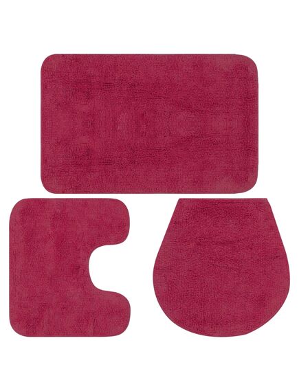 Set covorașe baie, 3 piese, fucsia, textil