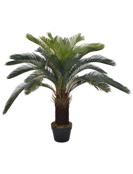 Plantă artificială palmier cycas cu ghiveci, verde, 90 cm