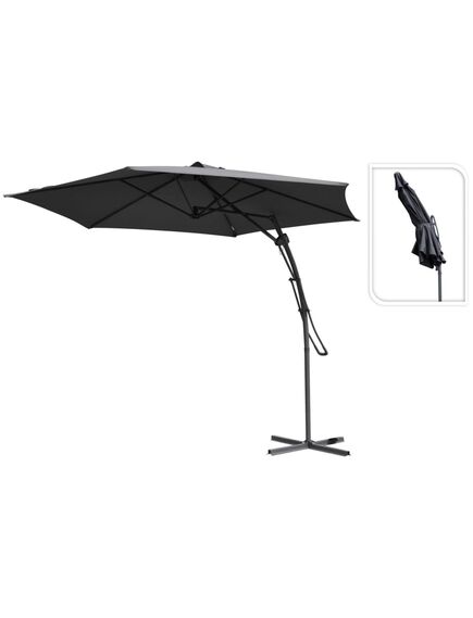 Progarden umbrelă de soare suspendată, gri închis, 300 cm