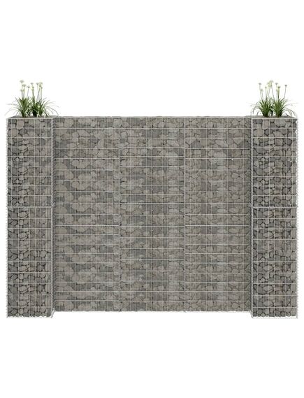 Jardinieră gabion în formă de h, 260 x 40 x 180 cm, sârmă oțel