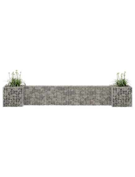 Jardinieră gabion în formă de h, 260 x 40 x 40 cm, sârmă oțel