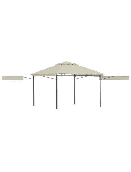 Pavilion cu acoperiș dublu extins, 3x3x2,75 m, crem, 180 g/m²