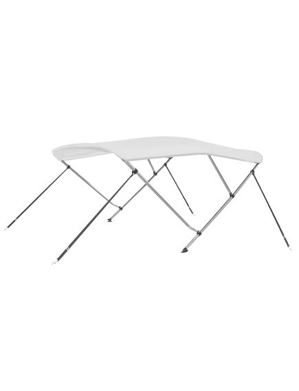 Parasolar barcă bimini cu 3 arcuri, alb, 183x160x137 cm