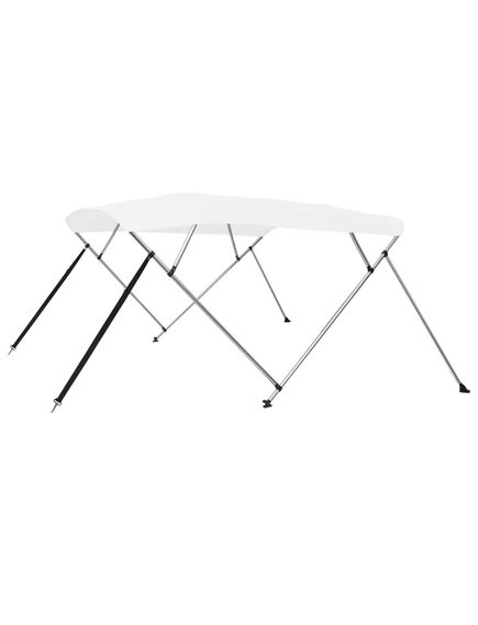 Parasolar barcă bimini cu 4 arcuri, alb, 243x210x137 cm