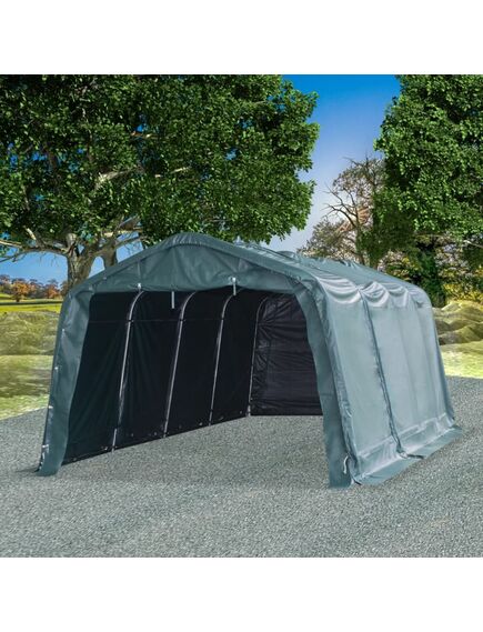 Cort mobil pentru animale verde închis 3,3x6,4m pvc 550g/m²