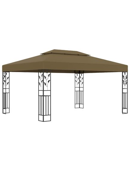 Pavilion cu acoperiș dublu, gri taupe, 3 x 4 m, 180 g/m²