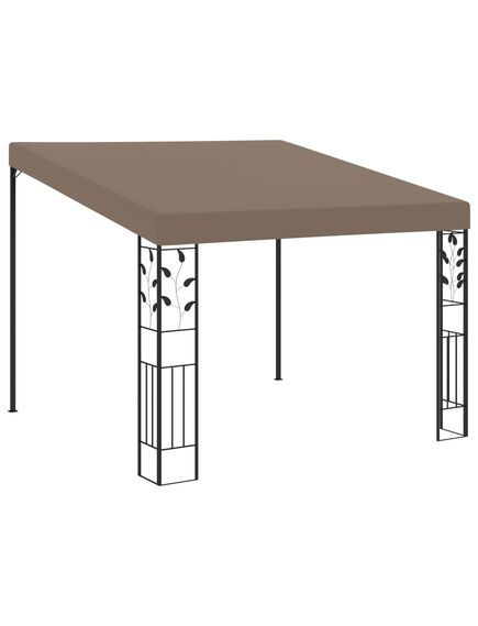 Pavilion montat pe perete, gri taupe, 3x3x2,5 m