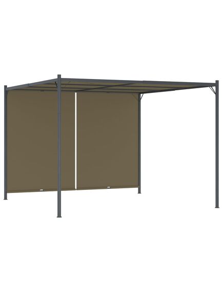 Pergolă grădină cu acoperiș retractabil gri taupe 3x3m 180 g/m²