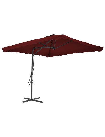 Umbrelă de exterior cu stâlp din oțel, bordo, 250x250x230 cm